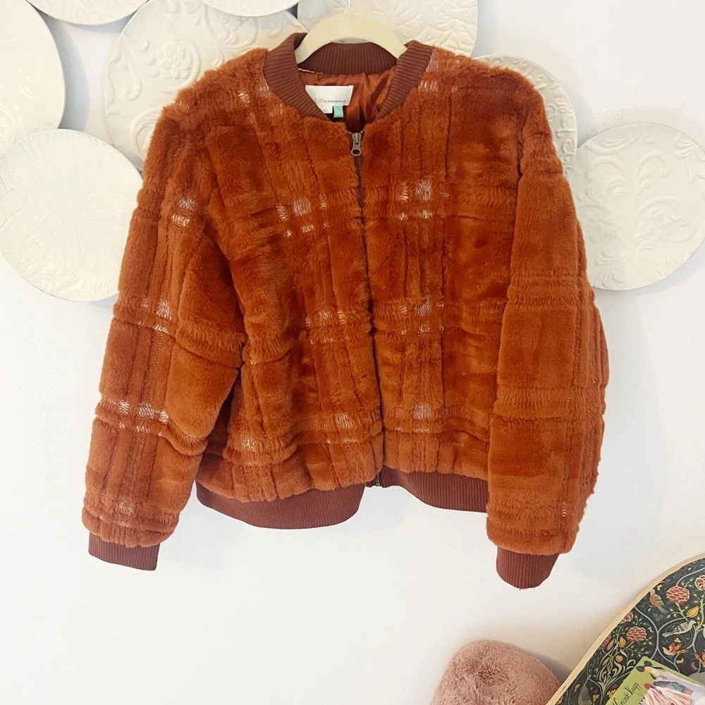 Sz 1X Anthropologie Rust Teddy Jacket - Picture 4 of 6